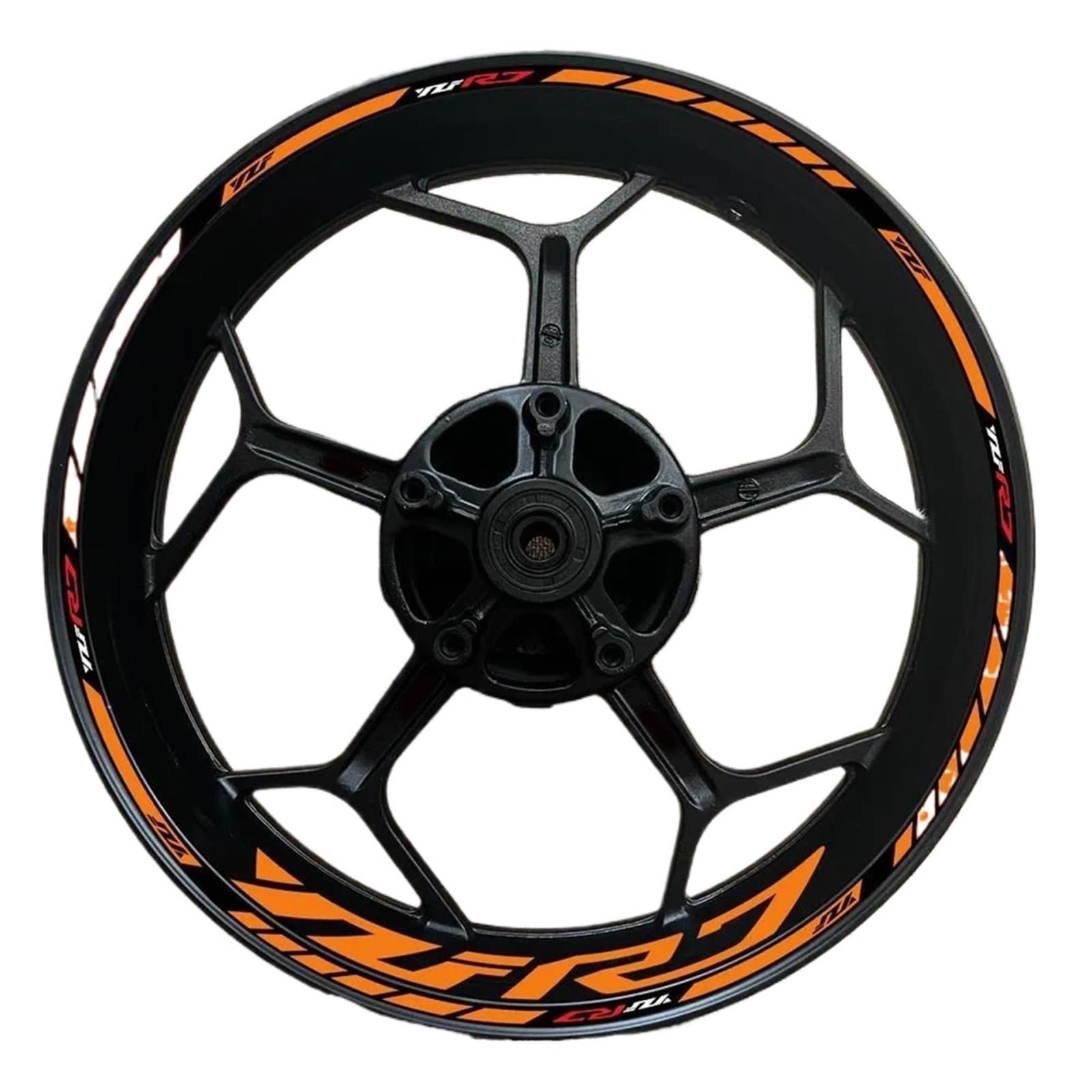 Ntpjk Orange Sticker Part Motocycle Wheel Stickers Set For Y-Amaha Yzf R7 Yzfr7 Motorcycle Hub Decals Rim Decorative Reflective(Orange)