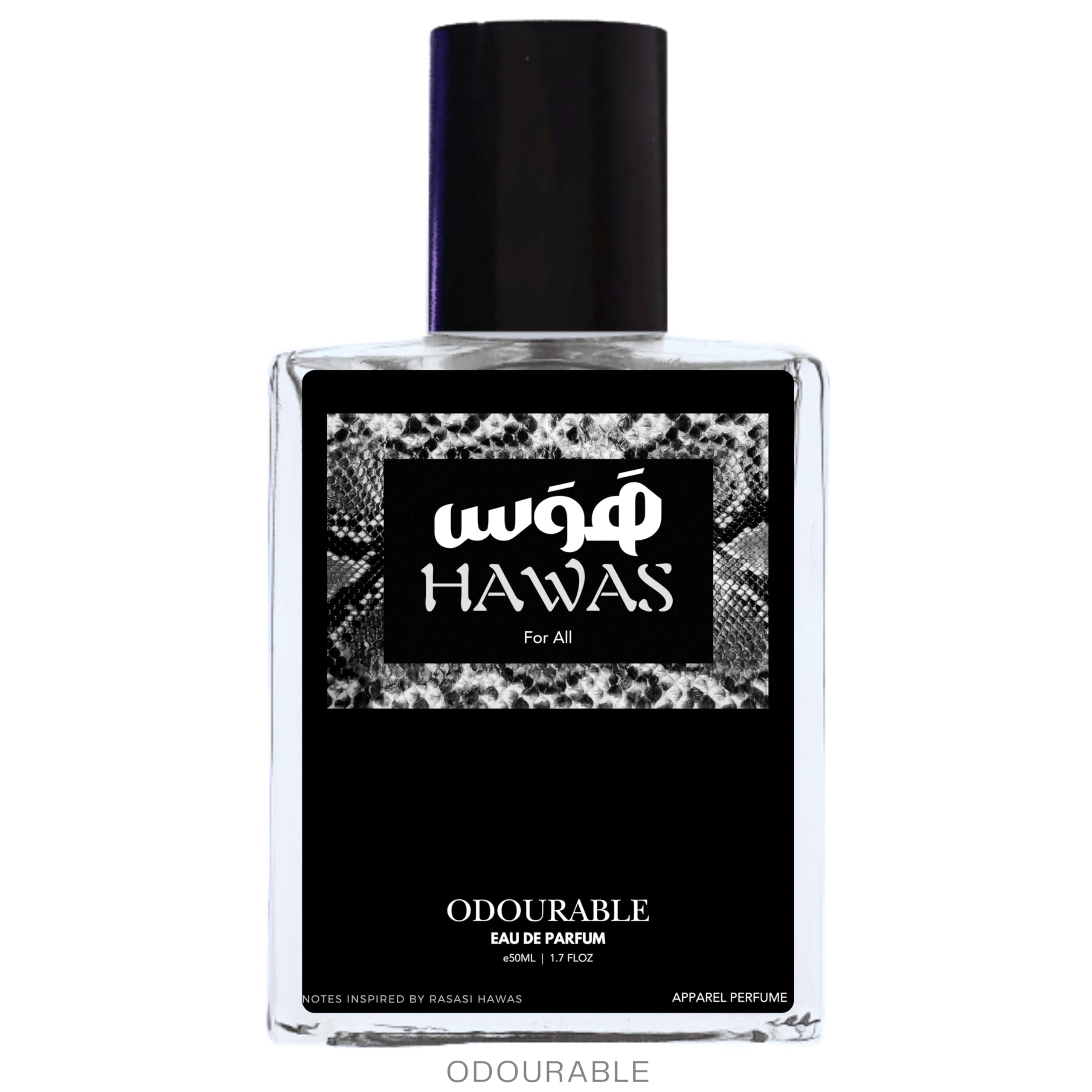 ODOURABLE™ Hawas Perfume 50ml - Premium eau de parfum, Long Lasting Fragrance for Men & Women, Notes Inspired by Rasasi Hawas