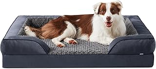 JOEJOY Orthopädisches Hundebett Mittelgroße Hunde, Memory Foam Hundesofa, Abnehmbarem Waschbares Hundebett Orthopädisch, 89x64x17 cm Eierförmiger rutschfest Hundecouch, Grau product image