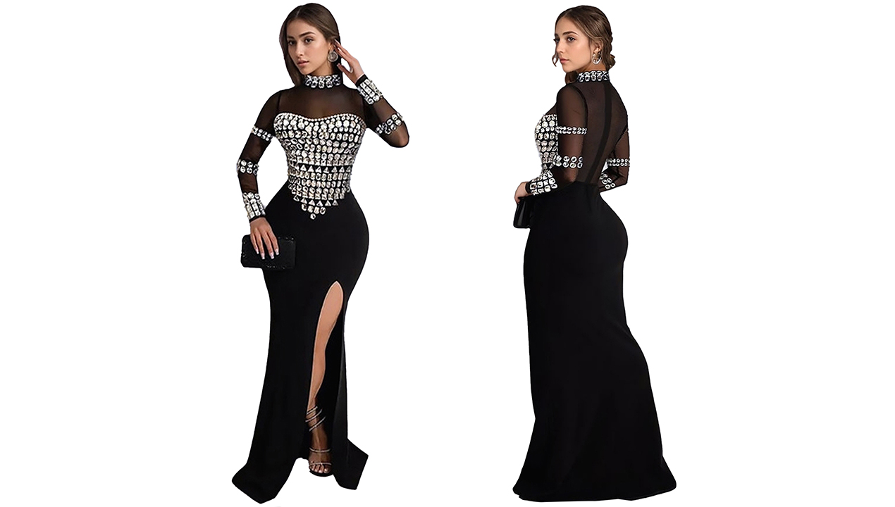 elegance漆黒black sexy long dress★★★ LXYZXZ Women's Sexy Bodycon One Shoulder Sleeveless Maxi