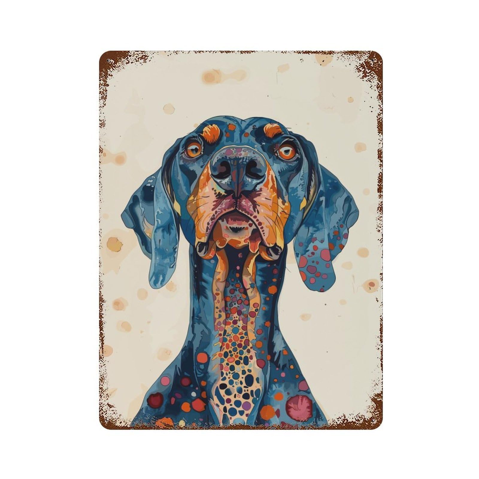 Retro Metal Sign with Rhodesian Ridgeback Design 15.7"x11.8", for Living Room, Hallway And Home Decor, Farmhouse Wall Decor