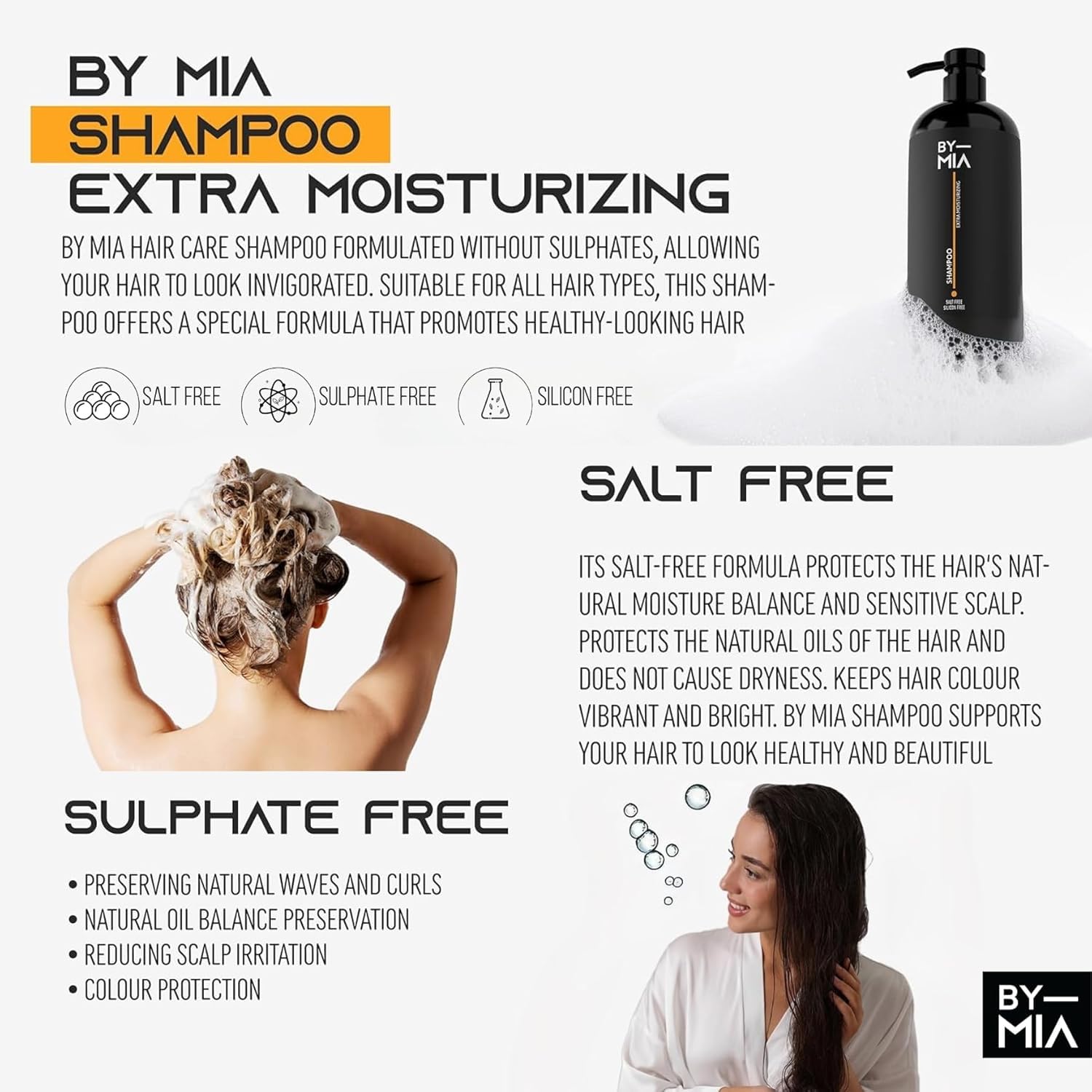 BY MIA Hair Care Shampoo & Conditioner SET - 750ml Each, Clear, 750 ml (Pack of 2) - Image 3
