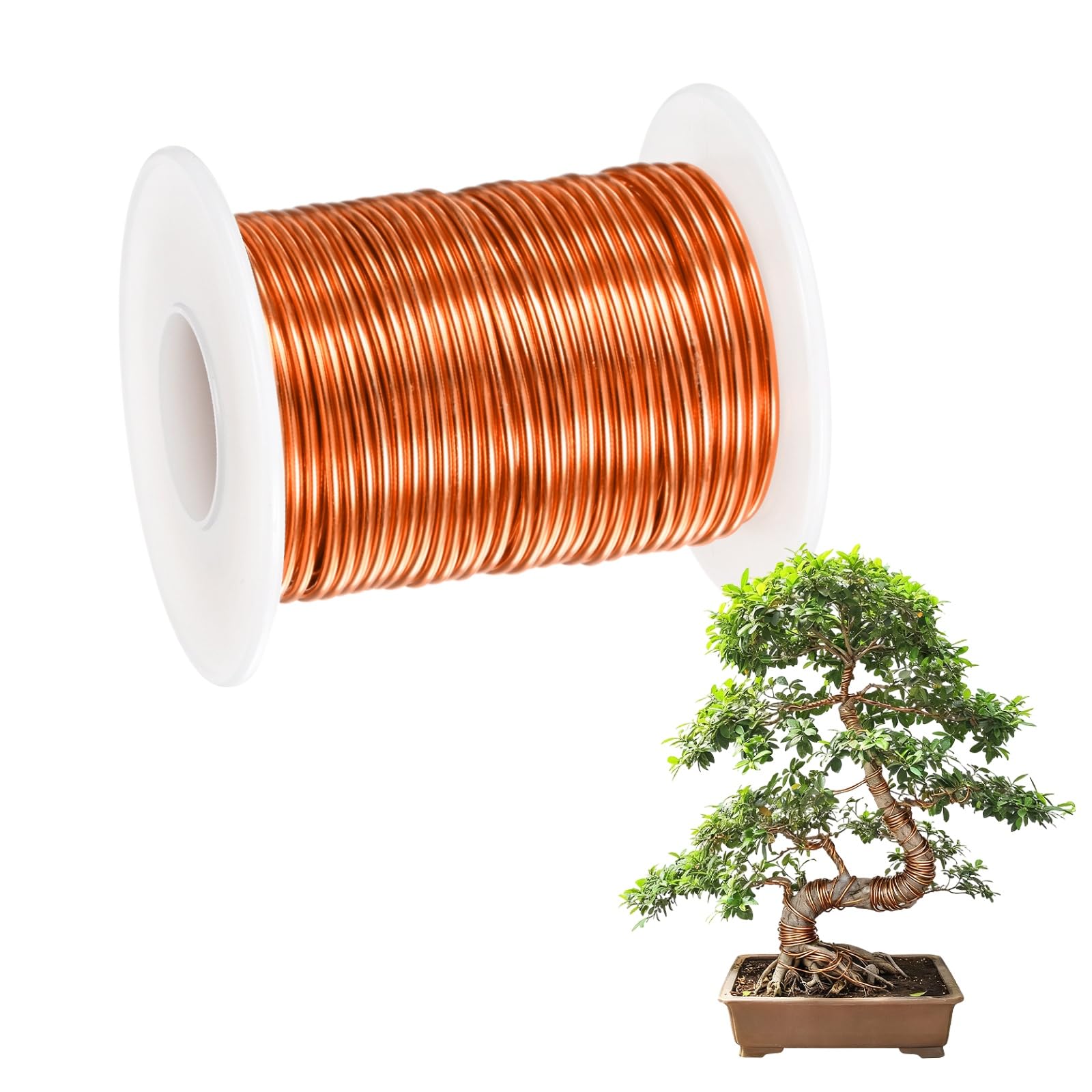 M METERXITY 1-Pack Bonsai Training Wire 1.5mm x 49ft/15m, Orange Red