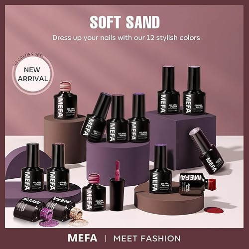 Miniatura 7 de MEFA Juego de 23 esmaltes de uñas de gel, color blanco brillante con purpurina, color nude, rosa, rojo, azul, verde, para todas las estaciones,