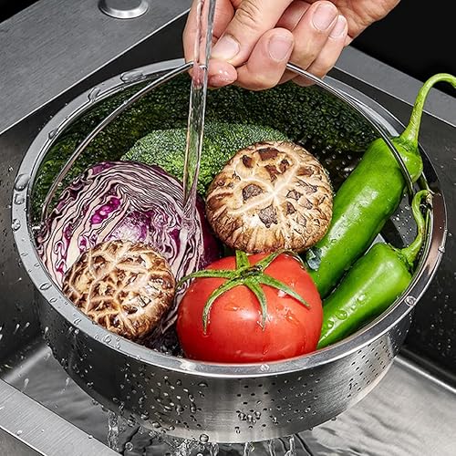 Miniatura 4 de Operitacx Vaporizador de arroz de acero inoxidable, cesta de vapor de alimentos, olla de vapor de verduras, accesorio Instapot, vaporizador de