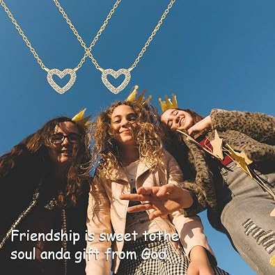 Friendship Necklaces BFF Necklaces for 2 for Women Matching Necklace for BFF Bestie Friends Sisters Birthday Gifts for Her