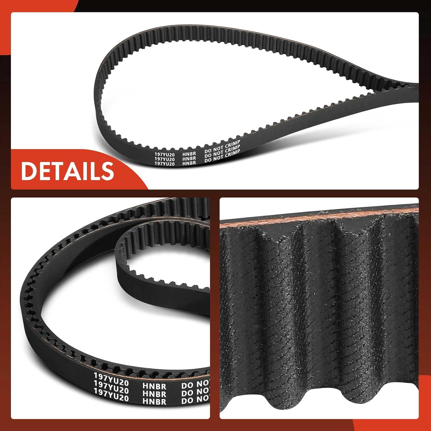 A-Premium Engine Timing Belt Compatible with Honda, Acura & Saturn Cars - Accord 2003-2017, Odyssey, Pilot, Ridgeline, Crosstour, Passport, Accord Crosstour, MDX, RDX, RL, RLX, TL, TLX, TSX, ZDX, Vue