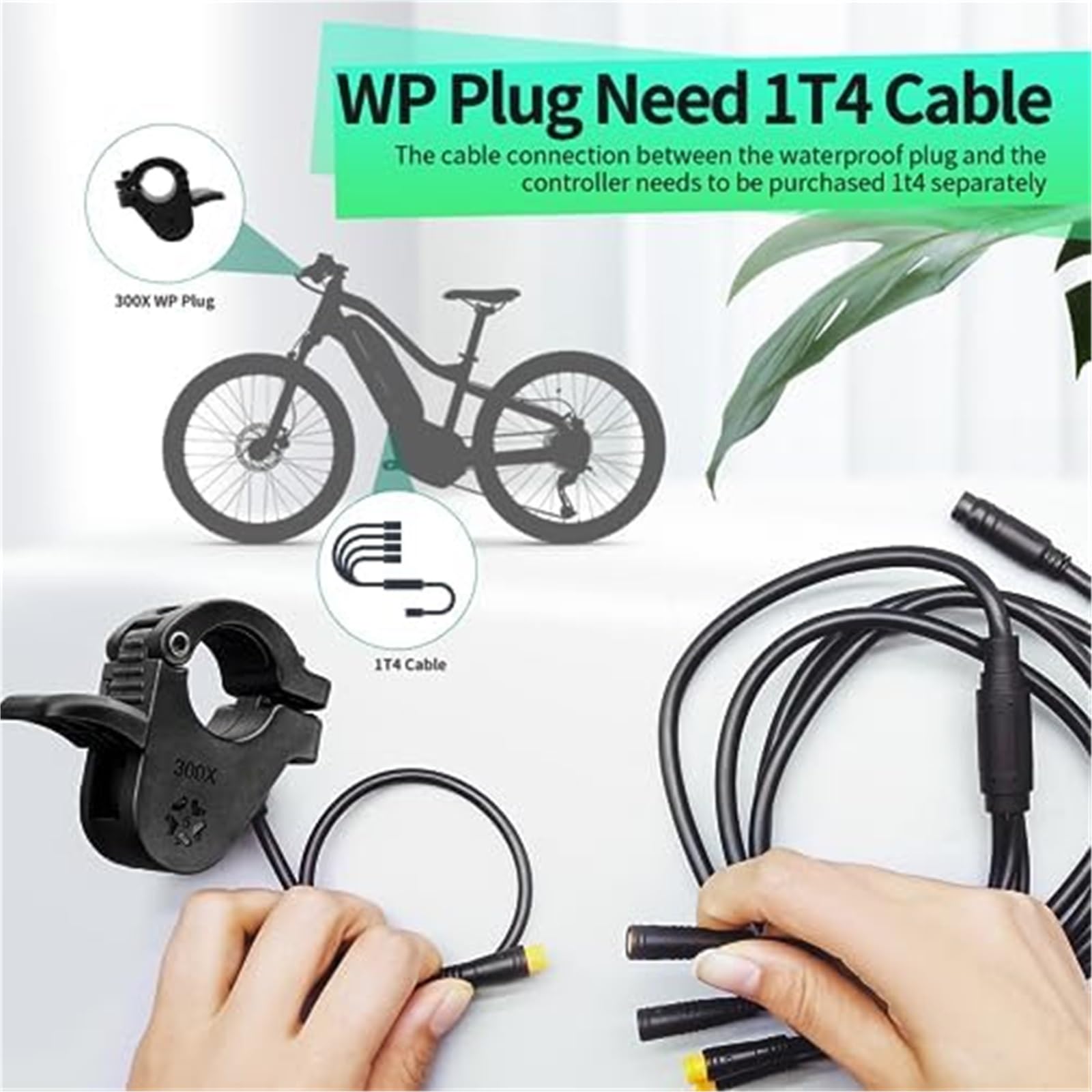 Acceleratore a pollice for bici elettrica 300X Acceleratore a mano destra-sinistra, for acceleratore for bicicletta elettrica 24V 36V 48V 72V Acceleratore a pollice per scooter(BLACK 300X WP P