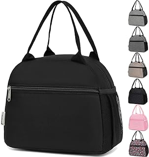 GYEUKHAM Lunch Bag Women, Lunch Box for Adult Men Kids Girls, Small Cute Lunchbox Tote Large Capacity Insulated Lunch Container Cooler for Work School Picnic Travel, Black