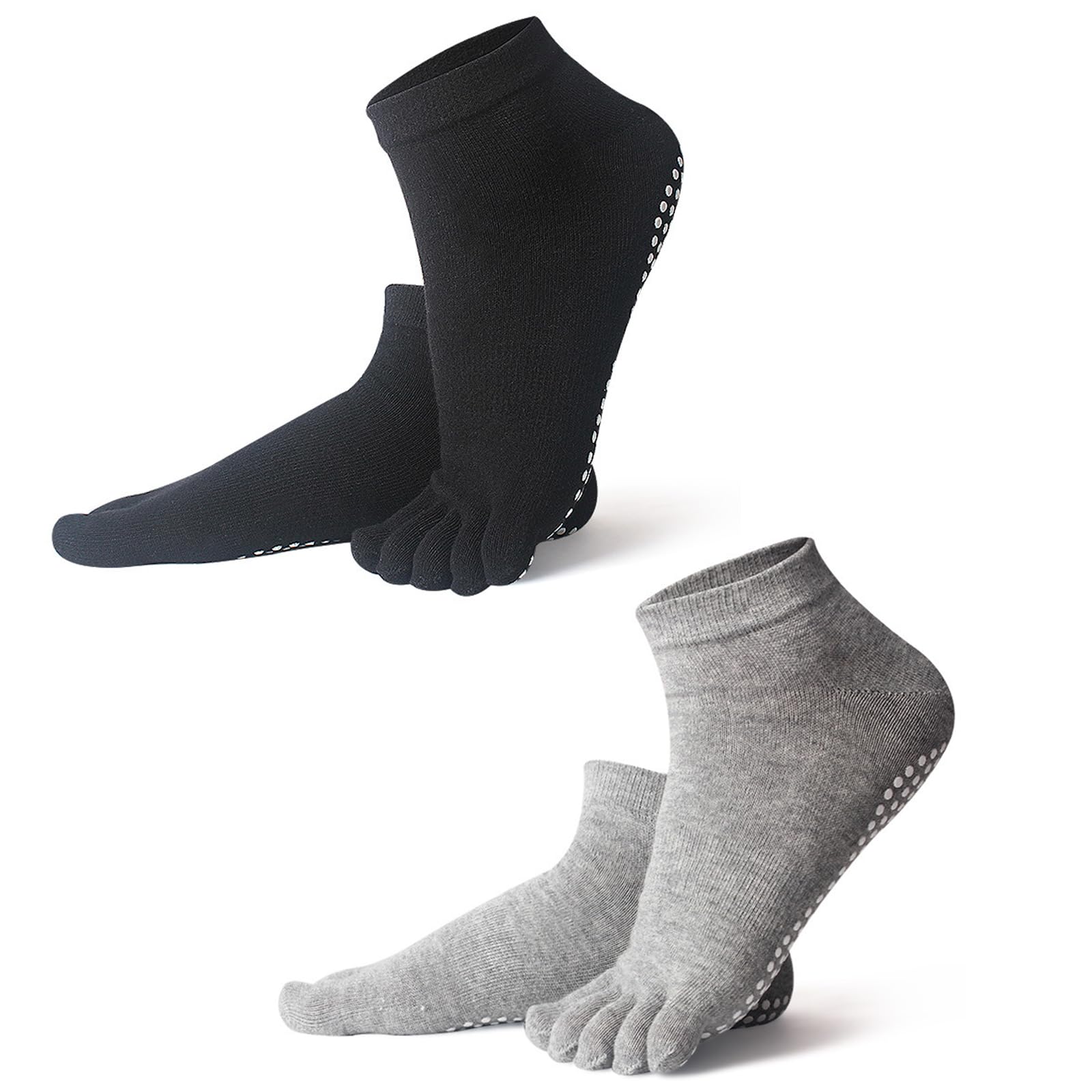 Full Toe Socks Yoga Grips Socks, Non-slip Yoga Grip Socks Pilates Socks Cotton Five Finger Toe Socks Grip Socks for Home Sports Dance Exercise