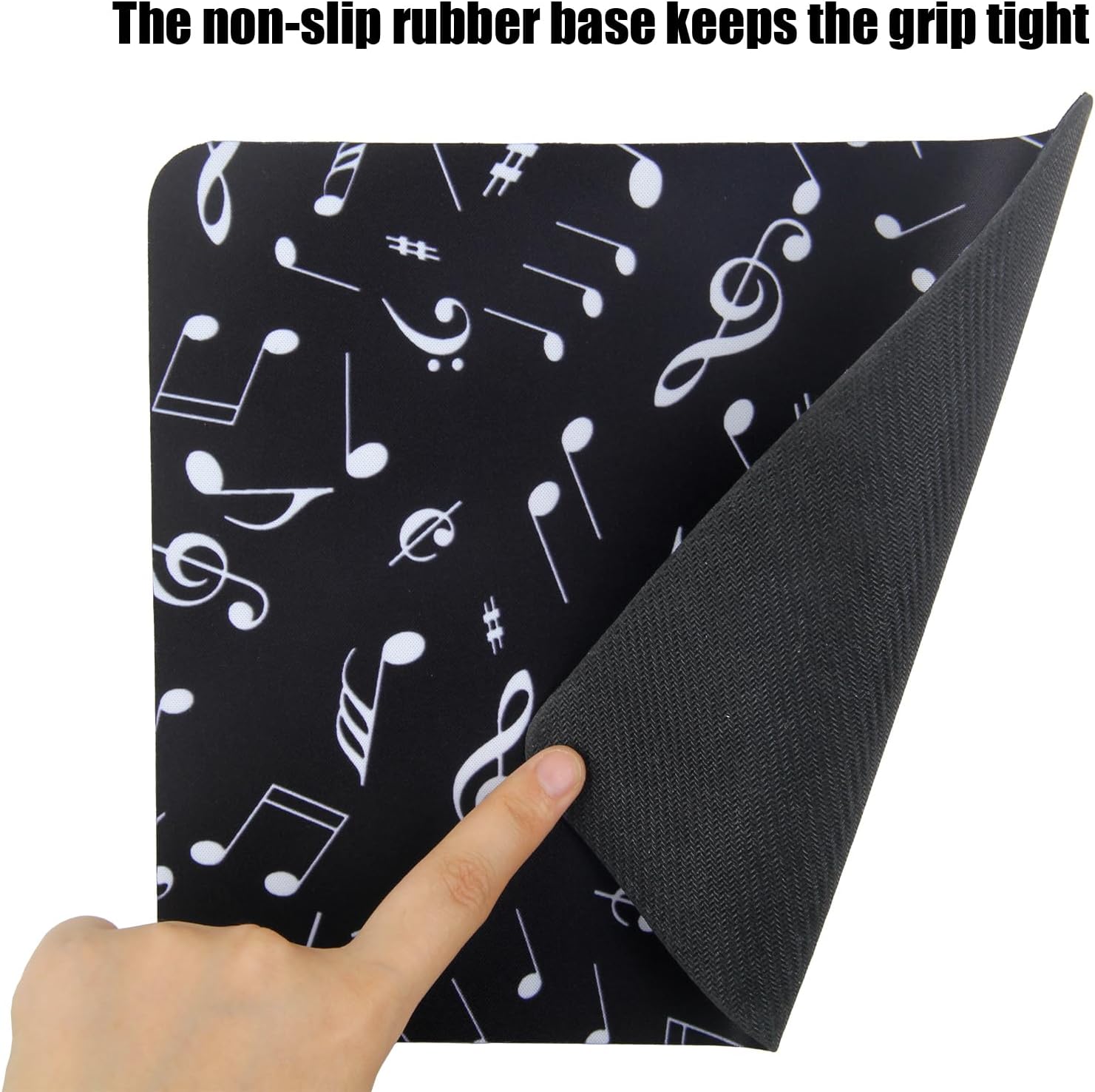 Mouse Pad, Gaming Mouse Pad, Non-Slip Rubber Base Mouse Mat with Designs for Laptop, Computer & Office, 9.5 x 7.9 x 0.12 inches (Little Music Notes)