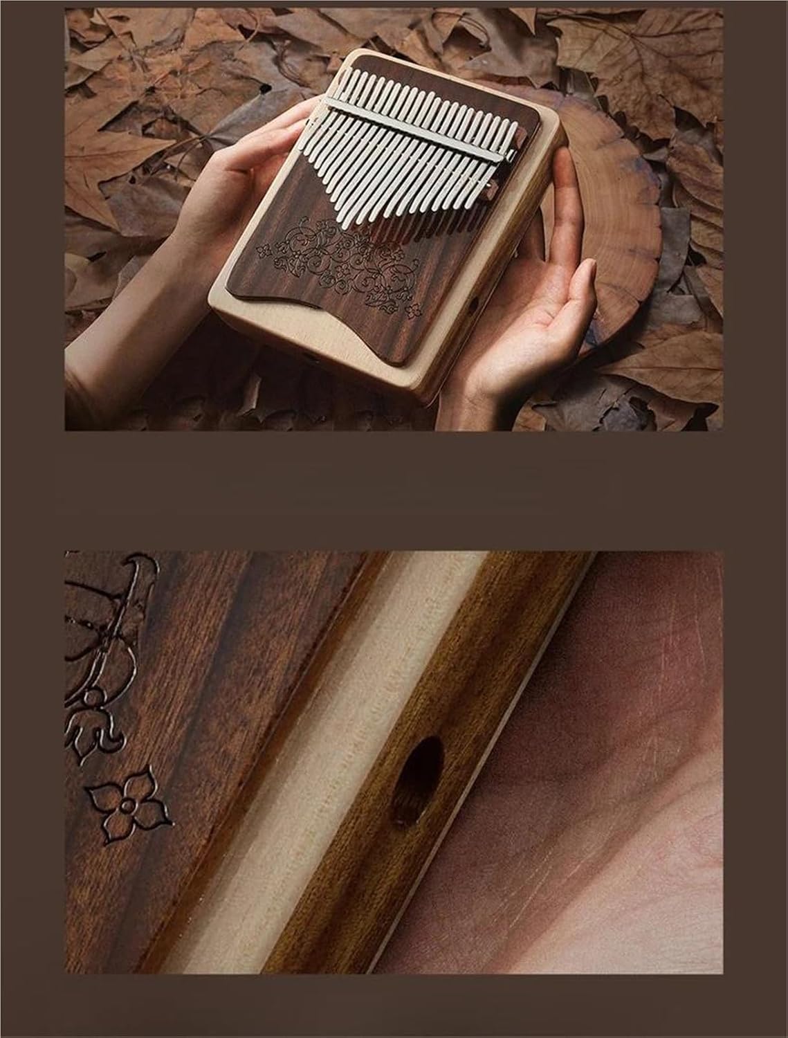 Beginners Kalimba Professional Grade 21 Key Kalimba Made Of Walnut Perfect For Beginners.