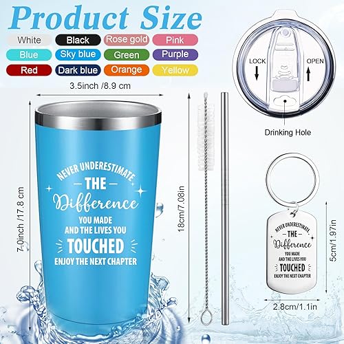 Miniatura 9 de Regalos de agradecimiento para empleados, regalos de agradecimiento a granel, vaso inspirador con texto en inglés "You are Awesome You are Awome",