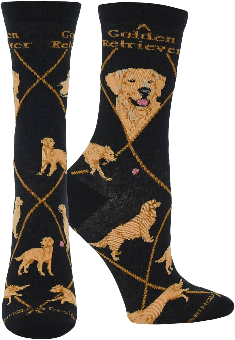 WHD Golden Retriever Crew Socks for Women & Men | Gift for Dog Lovers, Cute Pet Socks
