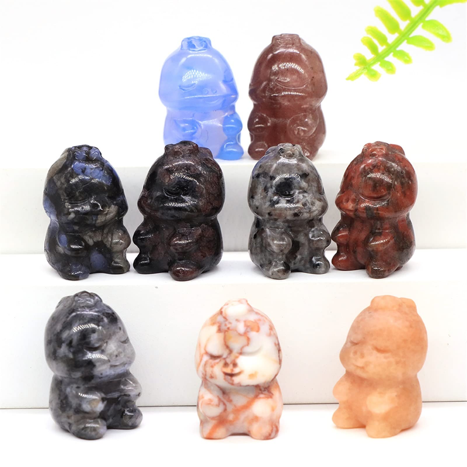 Kolekcje domowe 1-20 szt. 28 mm śliczna mini statuetka dinozaura kamień kryształ rzeźbiony kamień szlachetny figurka rzemiosło dekoracja domu prezenty festiwalowe sprzedaż hurtowa (kolor