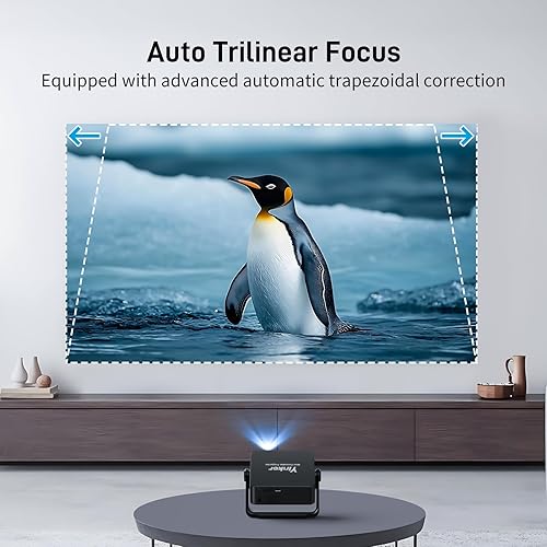Miniatura 4 de Keystone automático y enfoque eléctrico Mini proyector Yinker con WiFi de doble banda y Bluetooth, proyector portátil inteligente con soporte