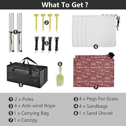 Miniatura 4 de Tienda de campaña y toldo de playa con protección UPF50+ resistente al agua, parasol para exteriores con pala de arena, sacos de arena para