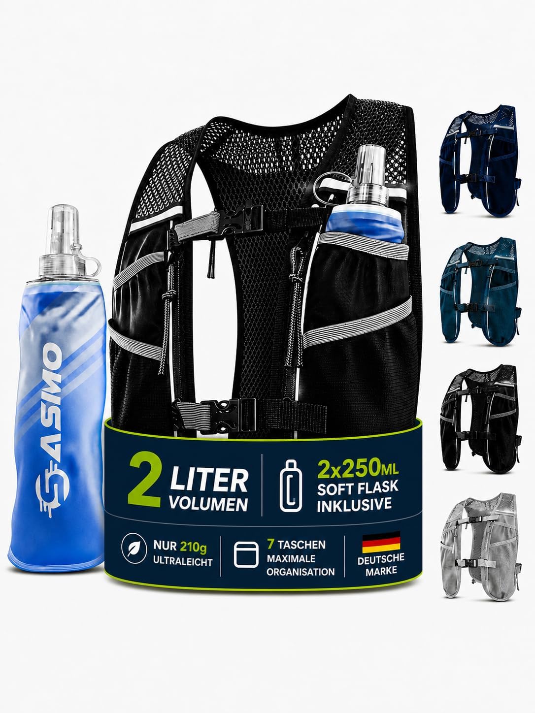 2L - black - with 2 x 250 ml