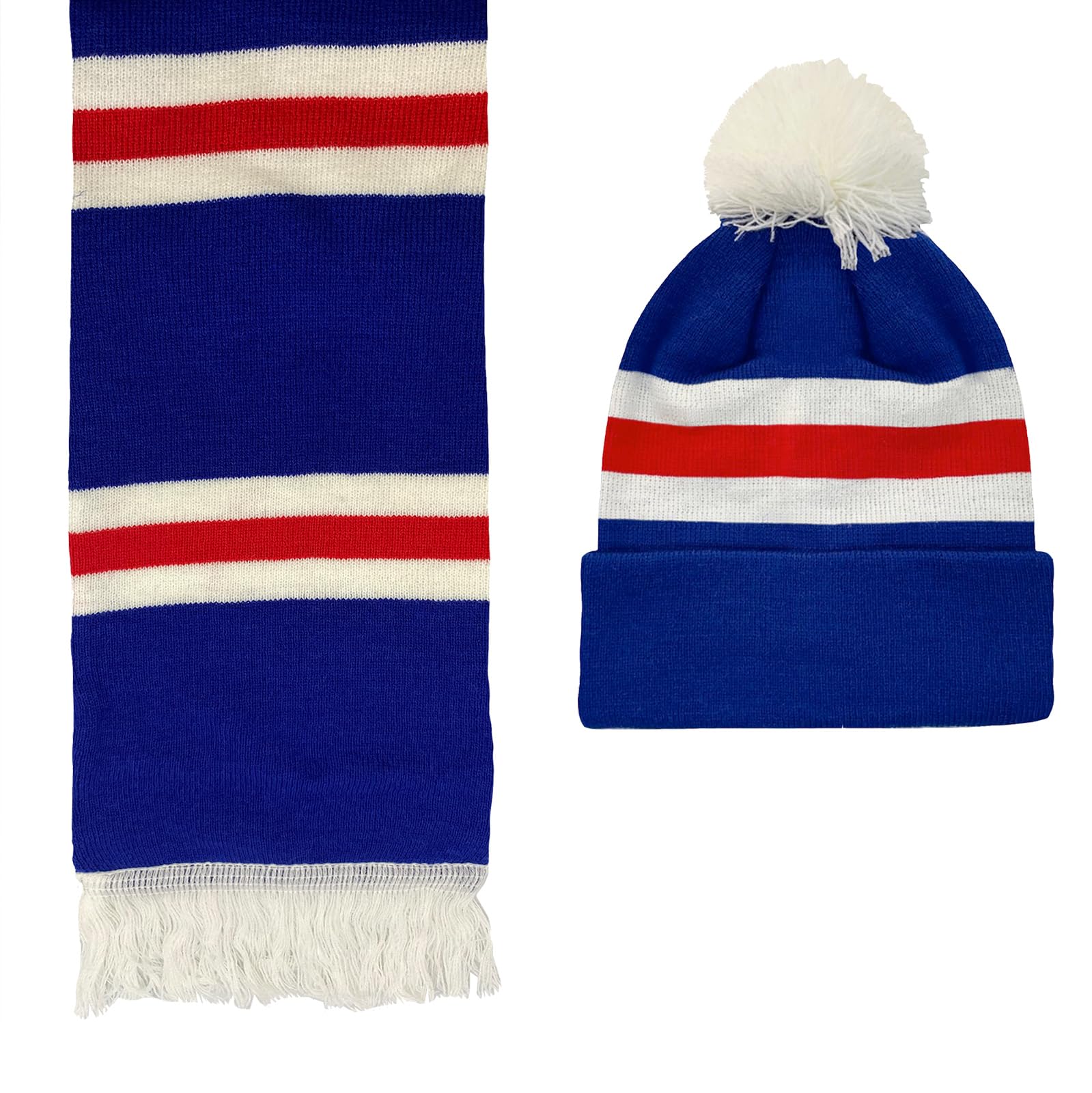 fan originals Rangers Hat & Scarf Set Retro Football Gift