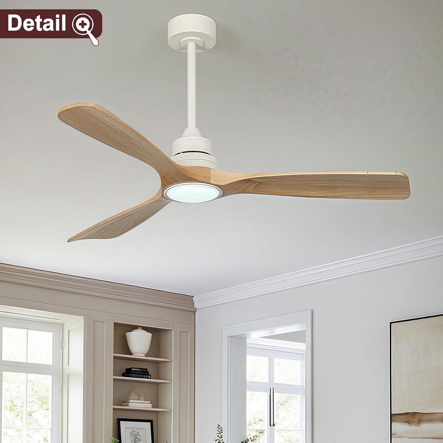 36 Inch Ceiling Fan Downrod Threaded, 1 Inch Outer Diameter Matte White Ceiling Fan Extension Rod (With Threads),Down Rods Compatible With Most Ceiling Fans,Easy Installation