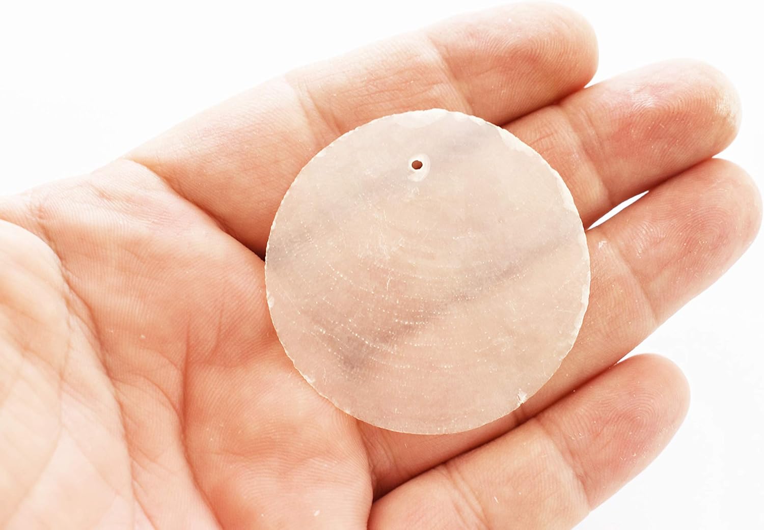 50 Capiz Shells White Round 2 (50mm) One Hole Crafts Windchimes Shellcraft