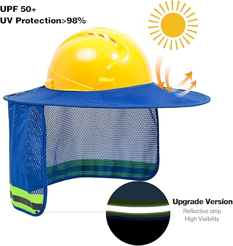 Miniatura 2 de Parasol para sombrero duro, visera de alta visibilidad con tira reflectante, accesorio de ala completa para hombres y mujeres (sombrero no