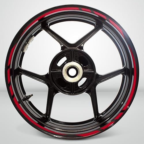 Miniatura 2 de Stickman Vinyls Raya de revestimiento de llanta exterior rápida roja reflectante compatible con Yamaha YZF R6