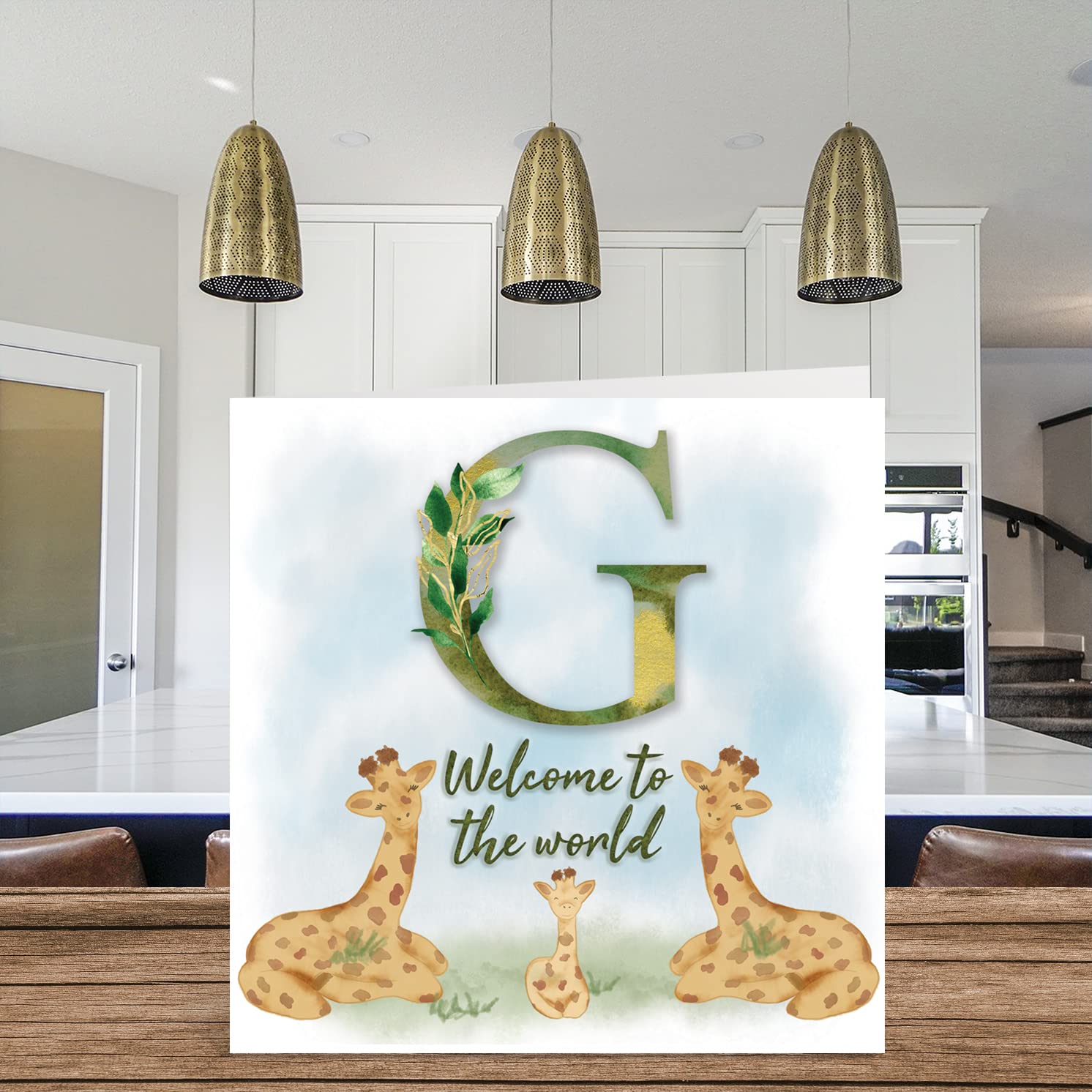 Biglietto Di Nascita Per Neonata Con Scatola E Lamina Dorata - 'Welcome To The World Baby Girl' - Formato 30x23 Cm