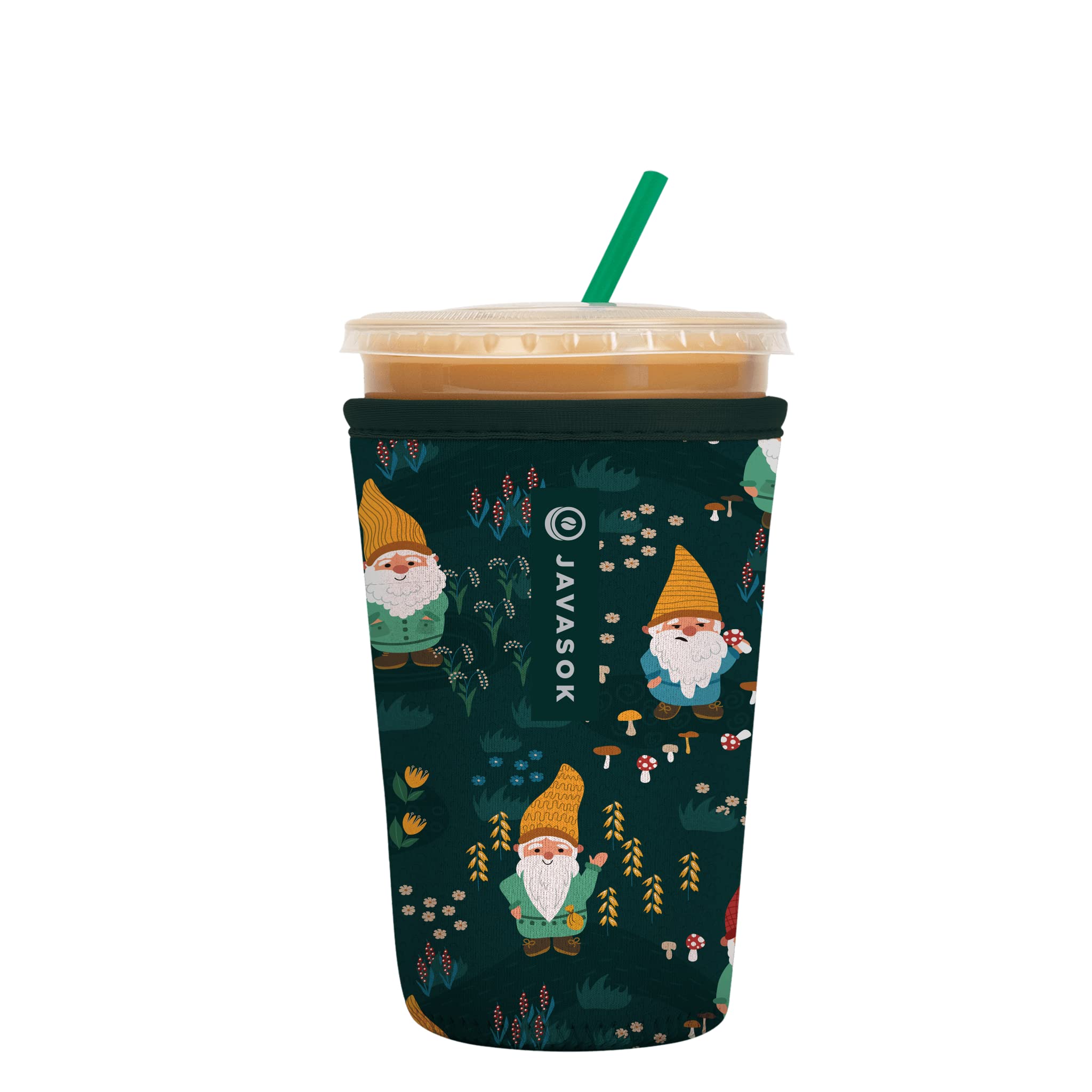 Sok ItJavaSok Iced Coffee & Cold Soda Insulated Neoprene Cup Sleeve (Rollin' with my Gnomies, Medium: 22-28oz)