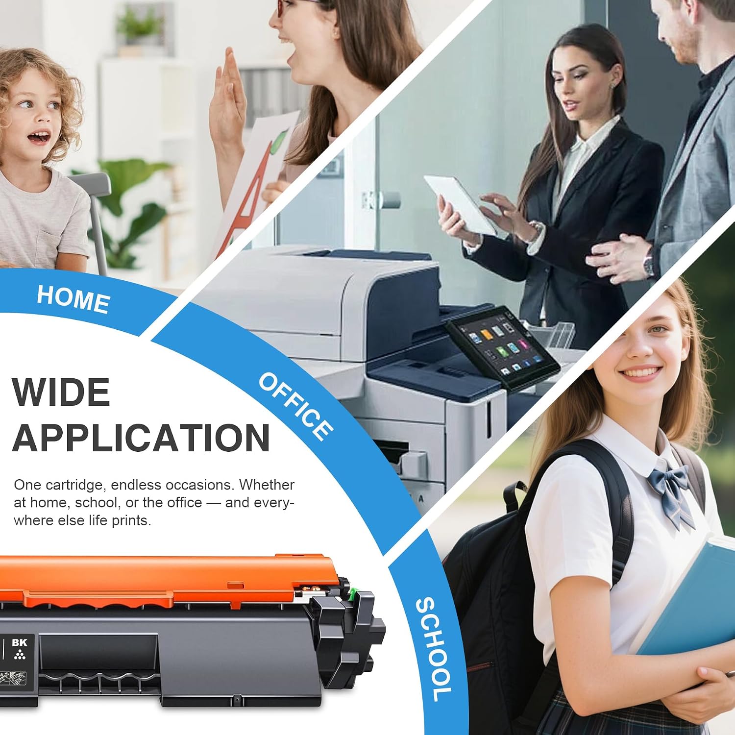 17A Black Toner Cartridge, Replacement for HP 17A CF217A, for Pro M102a M102w, Pro MFP M130a M130fn M130fw M130nw Printers, 2 Pack