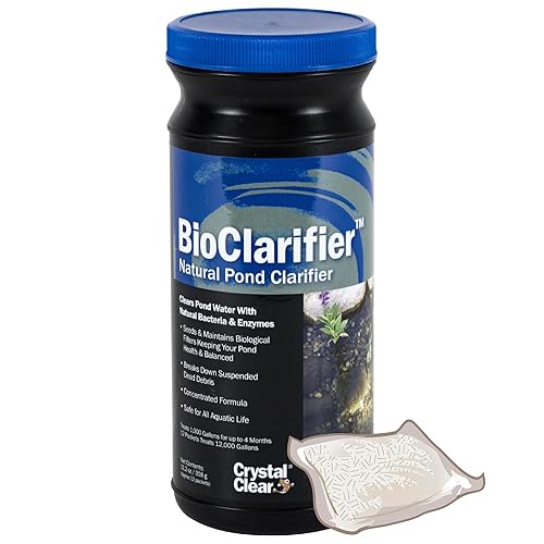 CrystalClear BioClarifier - Clarificador natural para estanques, 12 paquetes de golosinas de hasta 12,000 galones