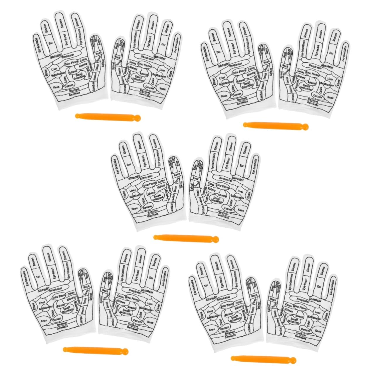 Healvian 5 Sets Akupressur Reflexzonenmassage Handschuhe Hand Mit Akupunkturpunkt Werkzeuge Für Home Reise
