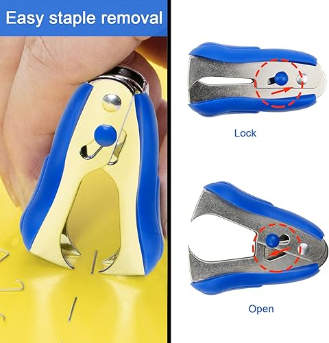 Miniatura 4 de Juego de 5 herramientas para quitar grapas para oficina, tapicería y construcción, kit profesional de tachuelas y extractor de uñas para quitar de