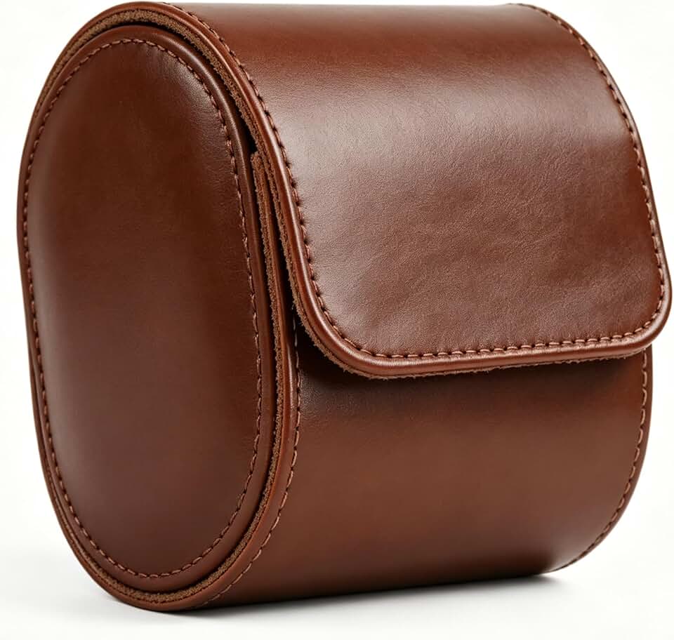 Single Watch Roll Travel Case for Men and Women| Leather Protective Watch Gift Box with Suede Lining | Storage for Home or Travel