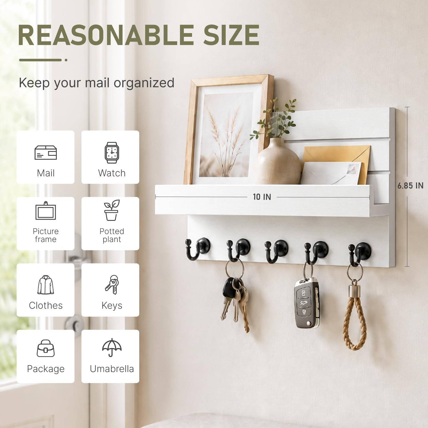 HONJIN Key Holder - Wall Mount with 5 Hooks -2 HONJIN Key Holder - Wall Mount with 5 Hooks -2