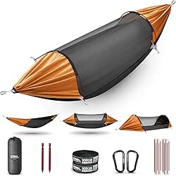 Camping Hammock with Mosquito Net,3 in 1 Function Parachute Portable