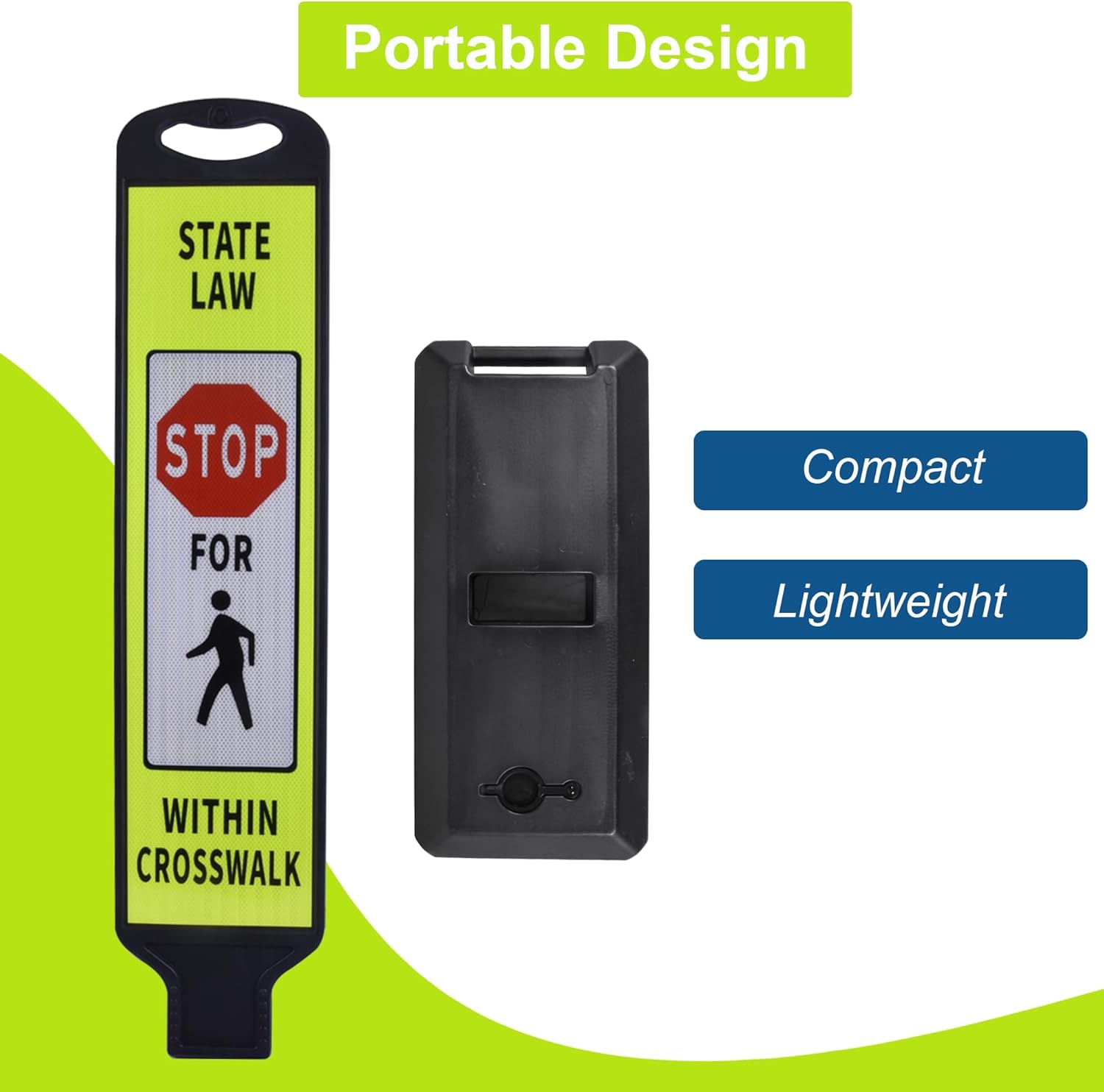 OrangeStar 43" Pedestrian Crossing and Stop Sign, 2-Pack Double-Sided Reflective Safety Signs with Water-Filled Base for School Zone, Traffic Control, Driveway