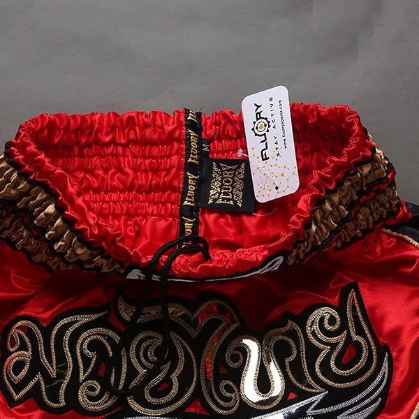 FLUORY Muay Thai Shorts, MMA Fight Shorts Abbigliamento Allenamento Gabbia Combatti Grappling Arti Marziali Kickboxing Pantaloncini Abbigliamento - 4