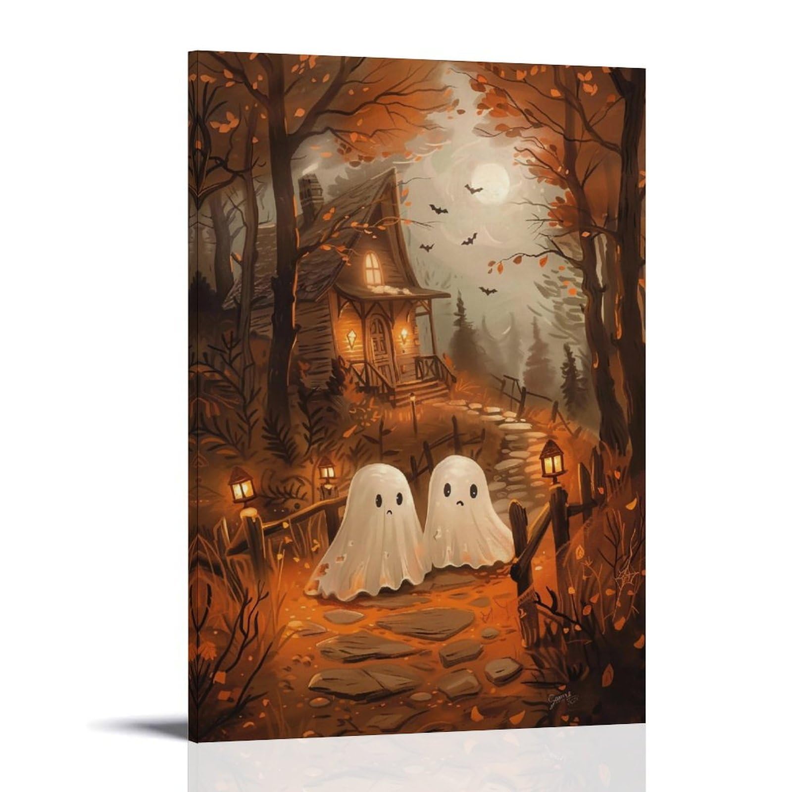 HUERYRYHY Autumn Cottage Spirits 02 Poster Wall Art Canvas Vintage Aesthetic Painting Decor for Rooms 20x30inch Frame-style