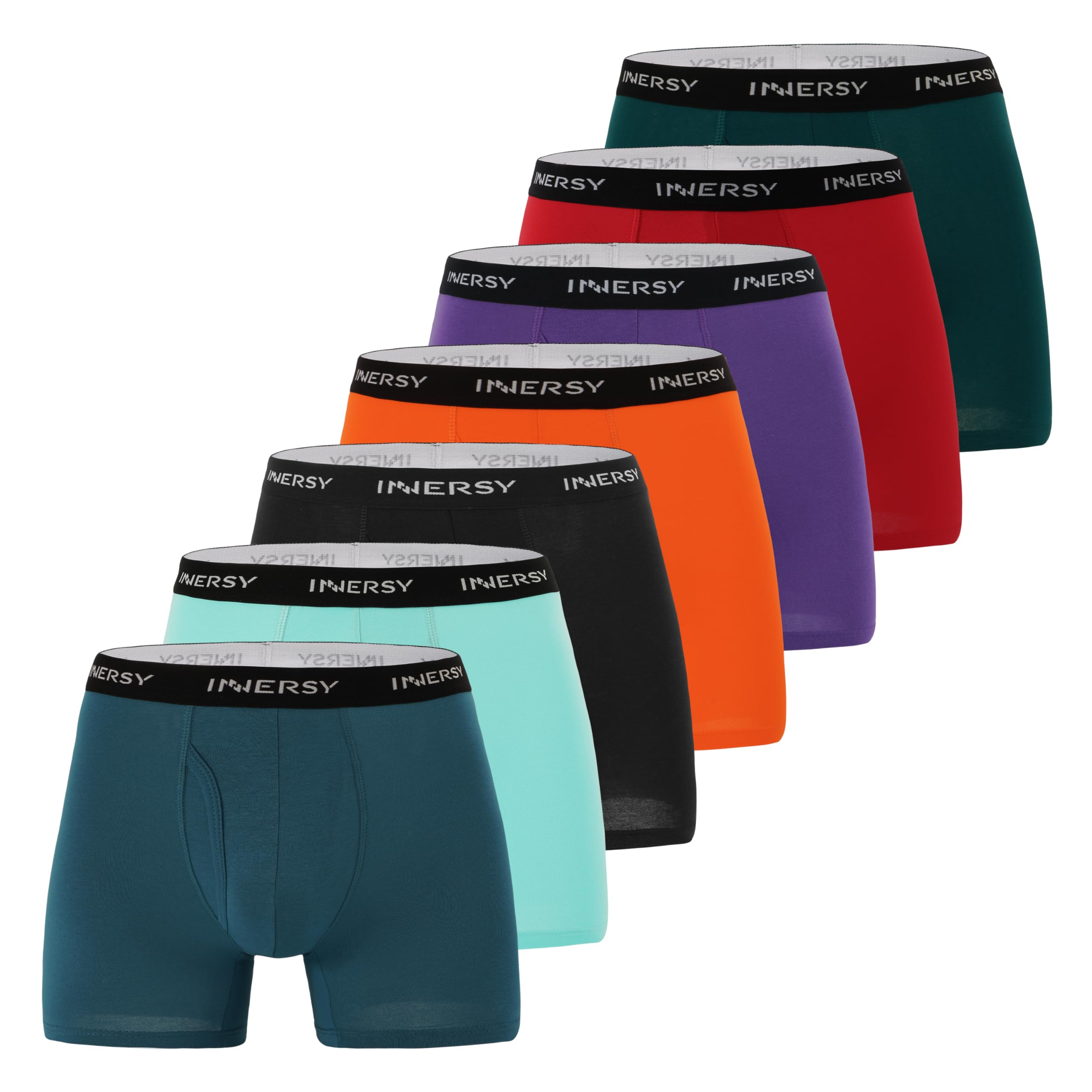 Mens Boxer Shorts Cotton Open Fly Underwear Trunks Multipack Rainbow Sports Briefs Pack of 7
