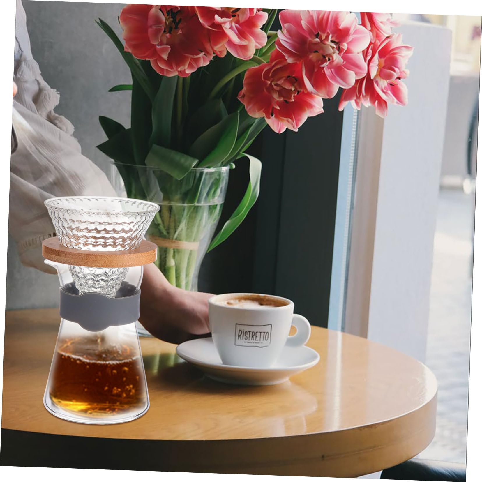SHOWERORO 2piezas Cafeteras De Vidrio Filtro Para Cafetera De Vidrio Para Preparar y Disfrutar Del Café Casa Oficina