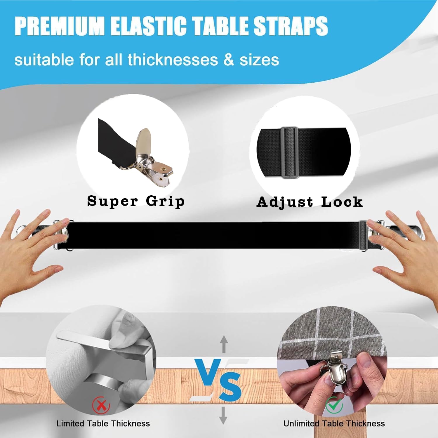 CUNGLIN fermatovagliaClip per Tovaglia, Fermatovaglia Clip per Cinghia Elastica, Fermatovaglia Clip per Tenuta Tovaglia da Tavola per Casa, Picnic, Feste, Matrimoni