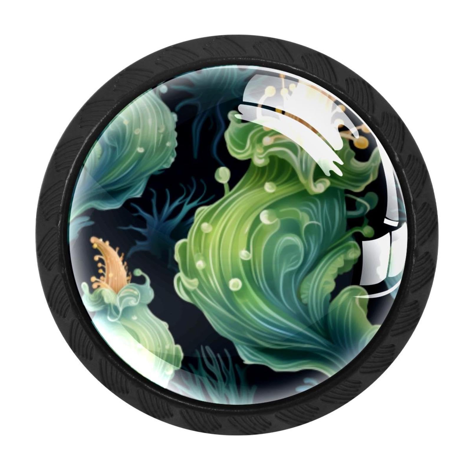 CHENZZZZ 4 Pieces Sea Slug Drawer Knobs, 35mm Black Cabinet Knobs, Drawer Pulls and Knobs, Dresser Drawer Knobs, Cabinet Hardware Kitchen Cabinet Knobs