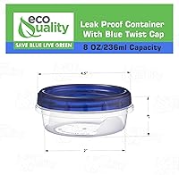 Vista 3 de [Paquete de 12] Contenedores de almacenamiento de 8 onzas con tapa giratoria – Recipientes herméticos de plástico para almacenamiento de alimentos