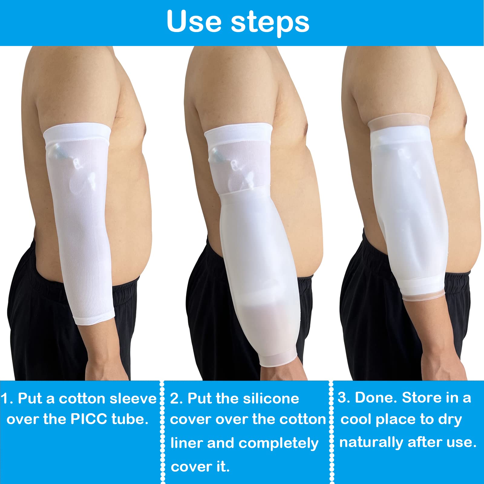 Manchon de soins médicaux étanche en Silicone, cathéter PICC, étui d'aiguille, housse de douche, protecteur de bras de bain étanche pour adulte  30