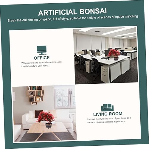 Miniatura 3 de Artibetter Planta de pino de bienvenida en maceta, decoración de mesa de cena, decoración de estatua, plantas artificiales de interior, árbol de