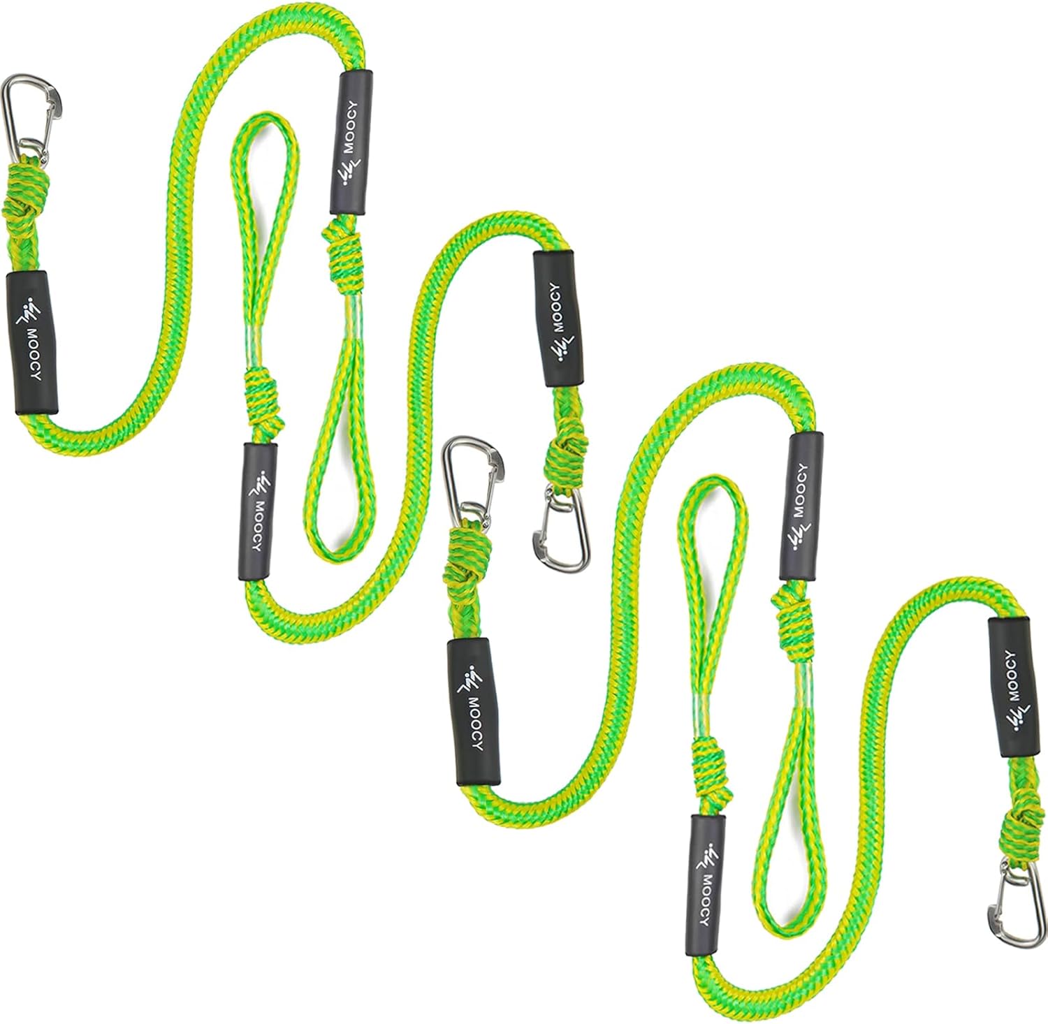 Bungee Dock Line Stretchable Mooring Rope(4-5.5ft) w/Stainless Steel Clip-Bungee Dock Rope for Boat, SeaDoo,Pontoon, PWC, Jet Ski, Kayak 4 Pack