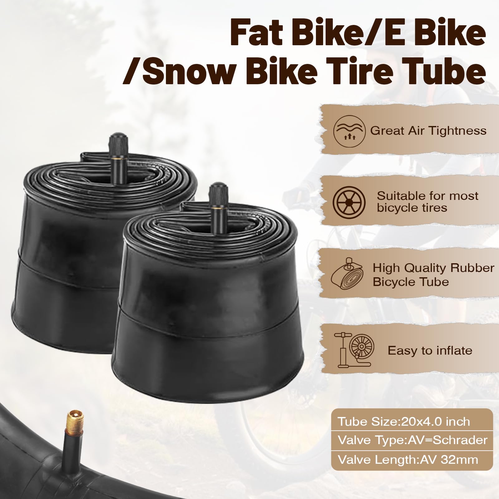 MEGHNA 20 x 4,0 pneumatici Fatbike 98 – 406 – Guaina per bicicletta, pneumatici profilati di alta qualità per bici elettrica/grasso da 4 pollici Tires