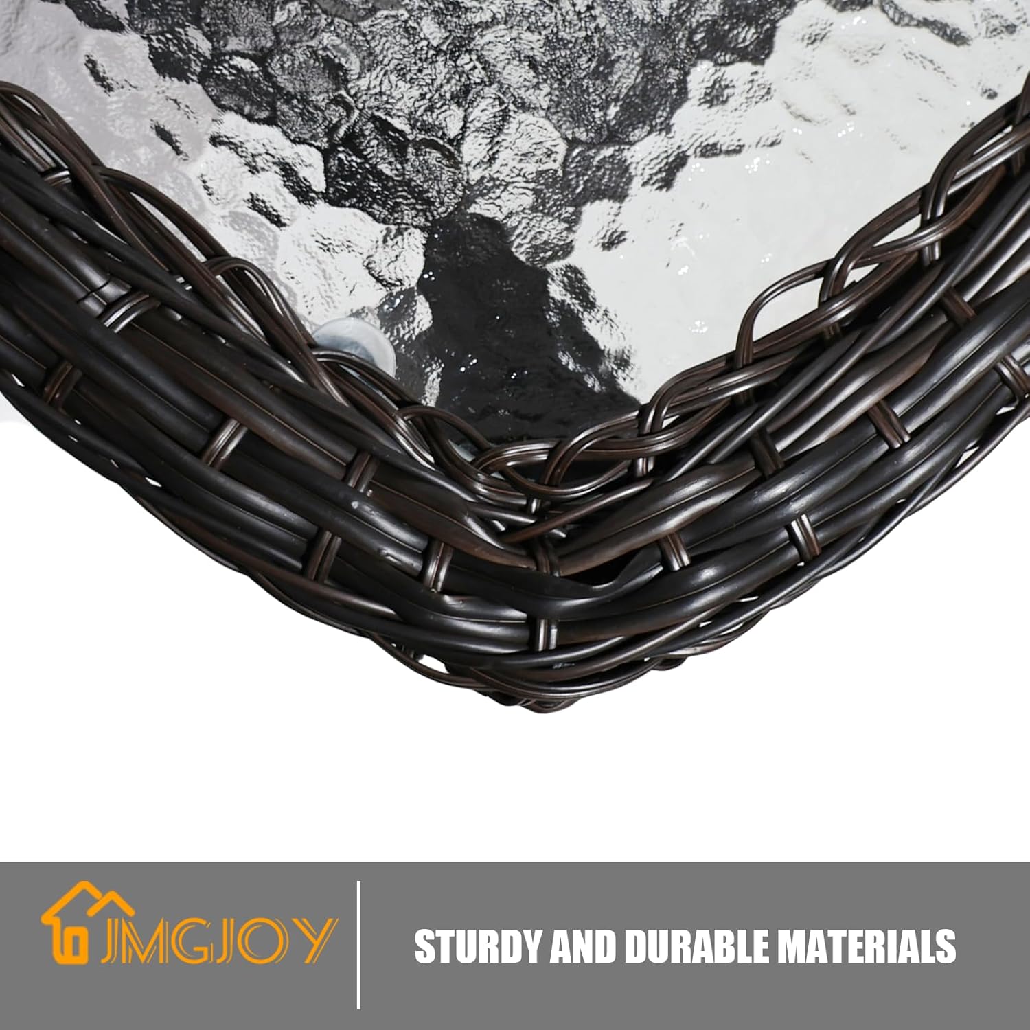 Patio Furniture Set of 3, Outdoor Swivel Rocker Patio Chairs - 2 Piece Wicker Patio Rocking Chairs with Side Table, 360 Degree Swivel Seat with 6 Inch Back Cushions for Porch, Balcony (Gray, 3 Piece)