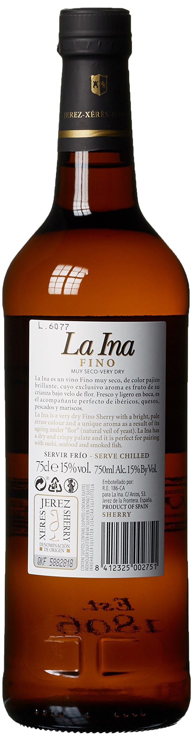 La Ina Fino Jerez-Xérès Sherry , 6er Pack (6 x 750 ml)